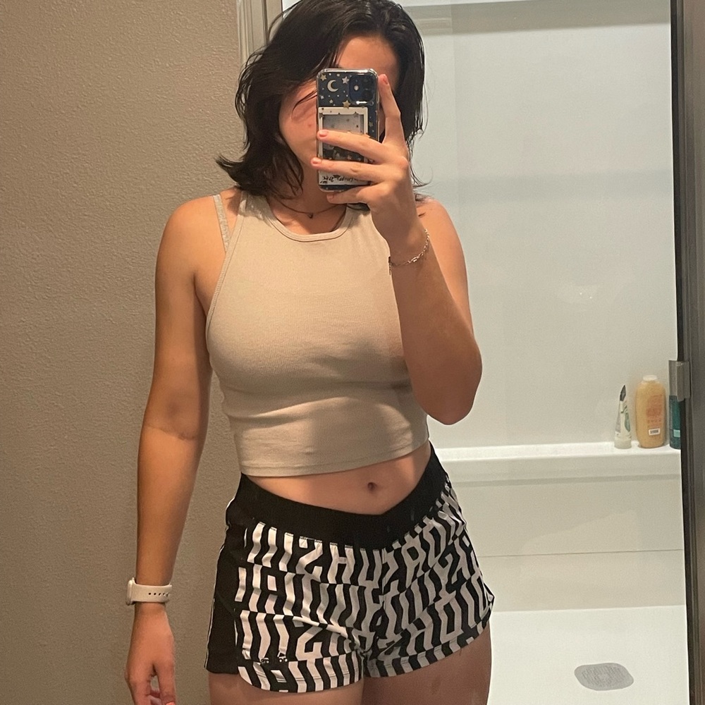 black and white graphic adidas shorts!! 🤍🖤